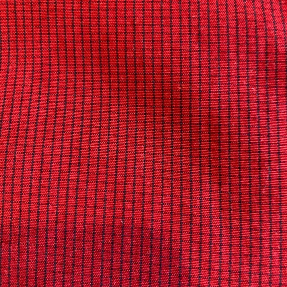 Vintage Lands End Shirt Womens 12 Red Micro Check Cotton Button Down L/S 90s - Picture 3 of 13
